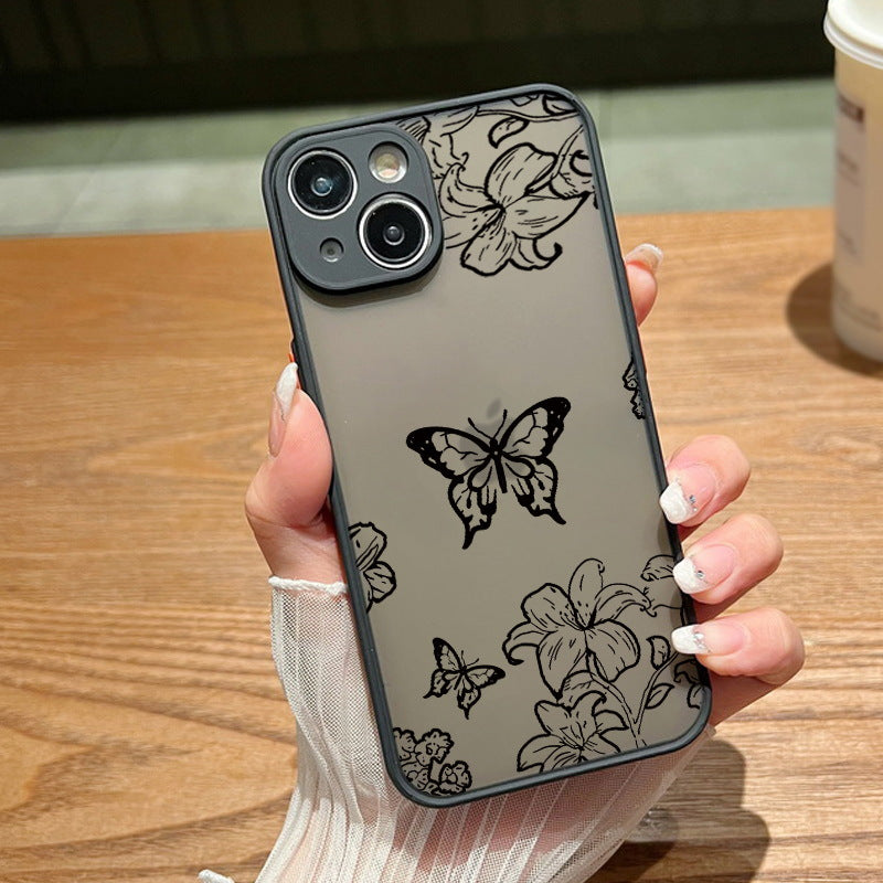 Butterfly Translucent Matte Hard Case for iPhone